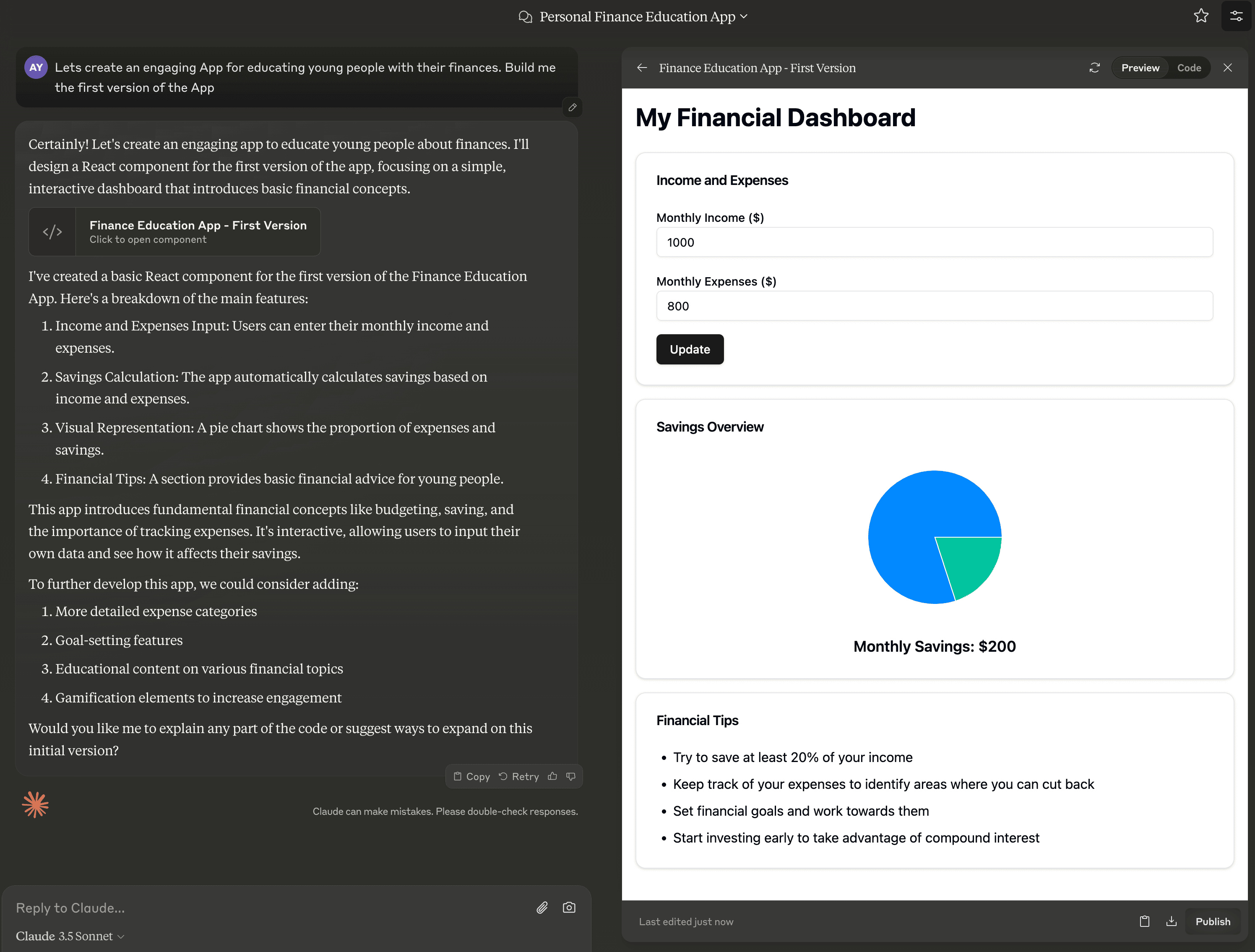Initial finance app for young adults